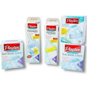 Vintage Playtex Y2K Eazy Feed Drop In 2 Bottles + 3 Box Liners Bundle Lot